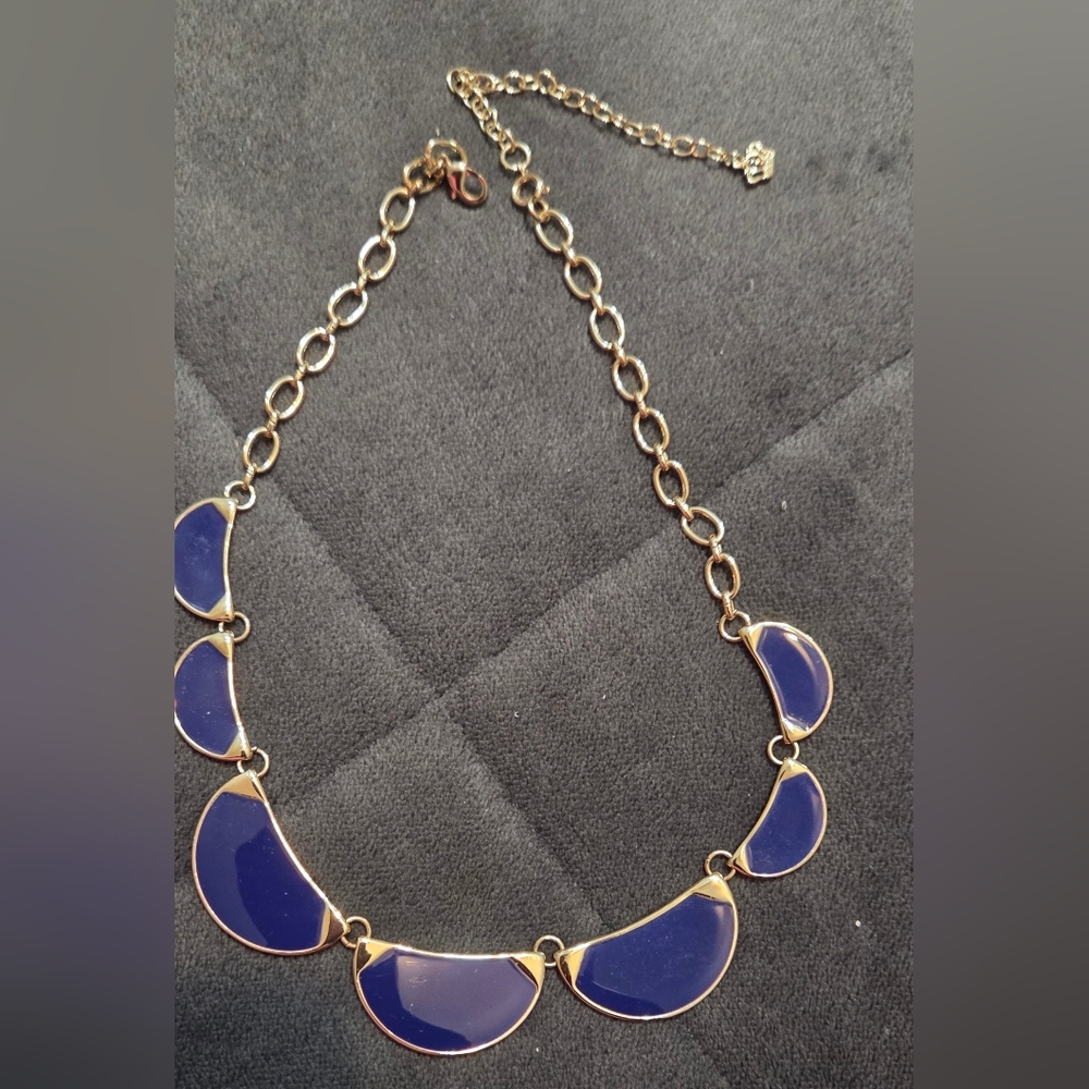 Premier Designs Royal Blue and Gold Necklace